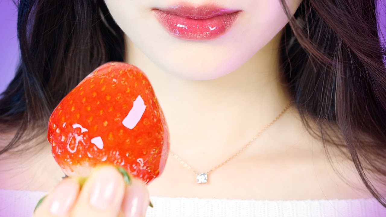 [Workt]超近距离特写吃草莓|糖葫芦|口腔音