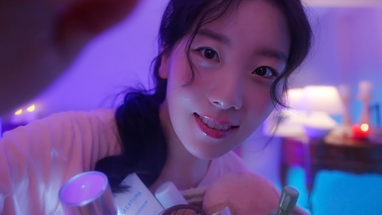 [RANG ASMR] 友達がメイク落としとスキンケアをしてくれます ☔  메이크업 지우고 스킨케어까지 다 해줄게